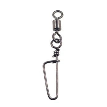 10-30pcs Rolling Swivel with Coastlock Snap Steel Fishing Swivels 14#-4/0# Lure Hook Connector Fishing Accessories Pesca