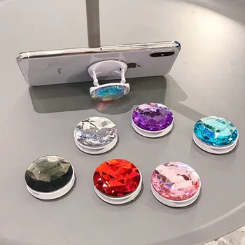 10vnt Telefono laikiklis Spalvingas 3D brangakmenių žiedas Besiplečiantis stovas Deimantų lizdas Laikiklis Pagrindinis pirštas Atrama sulankstomas Mobiliojo telefono stovas