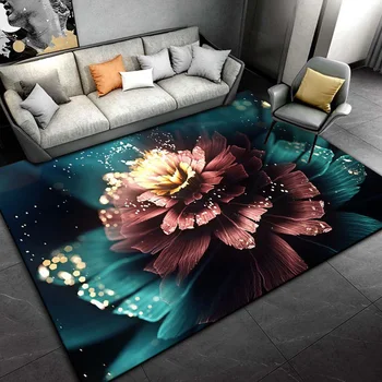 15 Dydis 3D fraktalų gėlė Didelis kilimas Svetainė Namų dekoras Sofos stalo kilimėlis Neslystanti kėdė Holas Grindys Kilimėlis Kilimėlis miegamajam