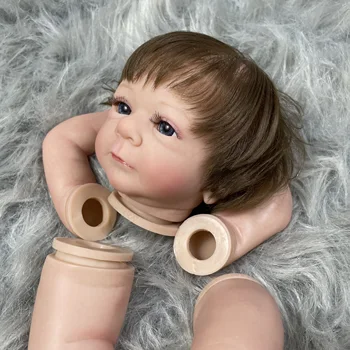 19Inch Painted Reborn Doll Kit Felicia With Rooted Hair and Cloth Body Unassembled 