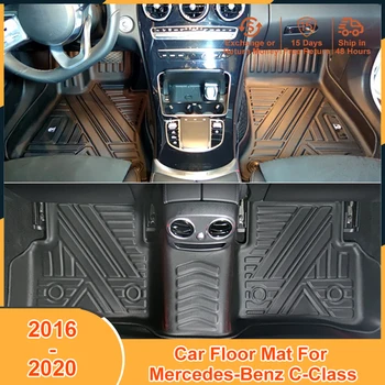 2016-2020 Mercedes-Benz C klasei 2016 2017 2018 2019 2020 priedai TPE grindų kilimėliai Snieguota antklodė Pėdų pagalvėlės įbrėžimo dangtelis