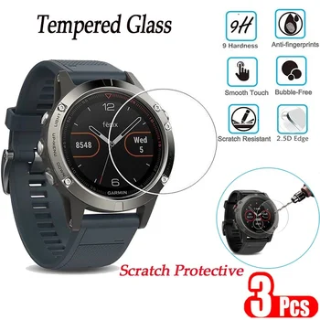 3vnt 9H Premium grūdintas stiklas Garmin Fenix 7 7S 7X 6 6S 6X Pro 5 5s Smart Watch Clear HD ekrano apsaugos priedai