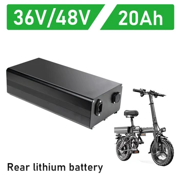 48V 20Ah elektrinio dviračio galinė ličio baterija 36V 18650 ličio baterija didelės talpos 40A BMS 1500W galinio stovo baterija + įkroviklis