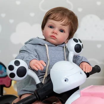 60CM Tutti Huge Baby Reborn Doll Toddler Boy Lifelike 3D dažyta oda su matomomis venomis Ranka įsišaknijusių plaukų kolekcija Art Doll