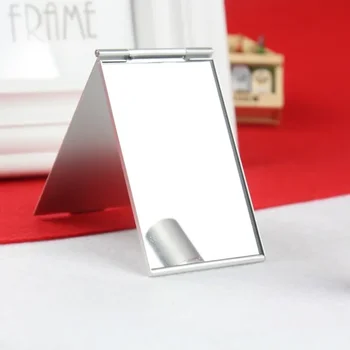 Aliuminio sulankstomas veidrodis Mini nešiojamas makiažo veidrodis rankomis stovintis mažas veidrodis Tuštybė sulankstomas kompaktiškas kišeninis kosmetikos įrankis