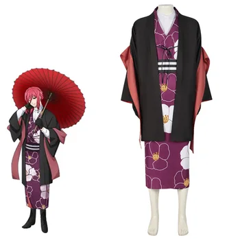 Anime Mėlyna spyna Chigiri Hyoma Cosplay Helovino kostiumas Vyrai Burgundijos raudonai marginta berankovė Kimono liemenė Palaidinė Juodas paltas Pirštinės