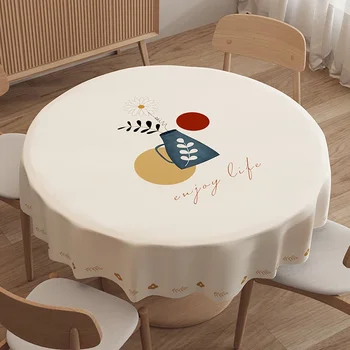 Apvali staltiesė Sutirštinta PVC Vandeniui atsparus neplikymas Vienkartinis stalo audinys Buitinis animacinis filmas Apvali aliejui atspari staltiesė
