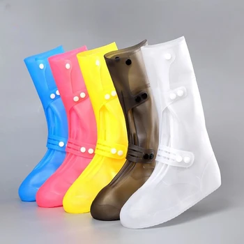 Aukštas viršutinis vandeniui atsparus batų dangtelis Silikoniniai neslystantys lietaus batai Unisex sportbačių apsauga lauko lietingos dienos apsauginiams batams