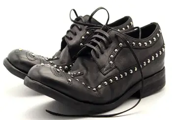 Aukšti oficialūs verslo batai vyrams rankų darbo 100% natūralios odos nėriniai juodos kniedės derbio vyriški batai Išskalbti odiniai batai