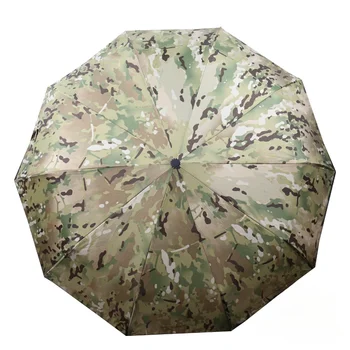 Automatinis skėtis Mike'o kamufliažas sulankstomas vėjui atsparus sustiprintas vyrų karinis lauko reikmenų taktinis skėtis Skėčiai