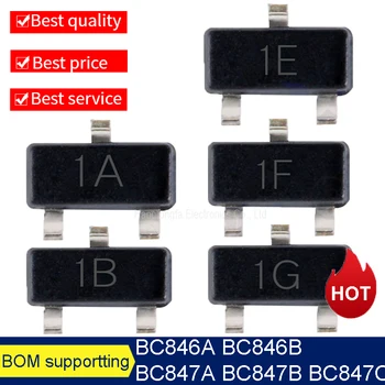 BC846A BC846B BC847A BC847B BC847C Žymėjimas 1A 1B 1E 1F 1G SOT23 SMD tranzistorius