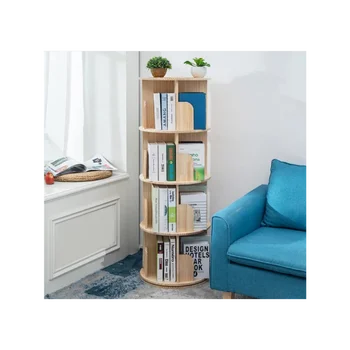 Besisukanti knygų lentyna 360 Ekranas 4 pakopų ant grindų pastatoma knygų spinta Laikymo lentyna
