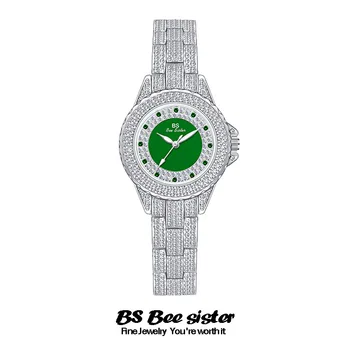 BS Naujas laikrodžių grandinės laikrodis Fritillary Populiarus spalvotas moteriškas laikrodis, pilnas deimantų Kvarcinis laikrodis Populiari mada
