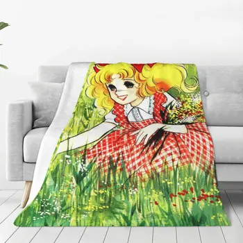 Candy Candy Anime Anni antklodės užvalkalas Velvet Kawaii japonų vaikams Super šiltos mesti antklodes miegamajam sofa miegamojo antklodė
