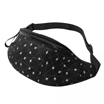 Casual Air Traffic Controllers Fanny Pack for Travel Hikeing Fighter Pilot Aircraft Crossbody Waist Bag Phone Money Pouch