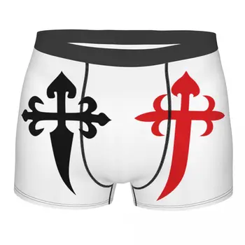 Custom Camino De Santiago Boxers Shorts Vyriški Santjago kryžiaus šventųjų trumpikės apatiniai drabužiai Madingos apatinės kelnaitės