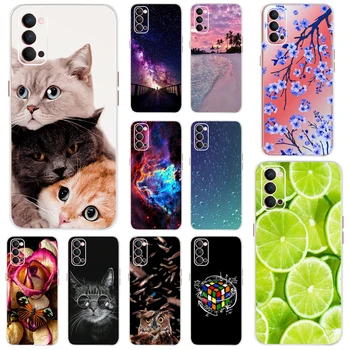 Cute Cat Painted Case for OPPO Reno4 5G Reno 4 Pro Phone Case Clear TPU Soft Silicone Back Cover for Oppo Reno4 Pro 5G CPH2089