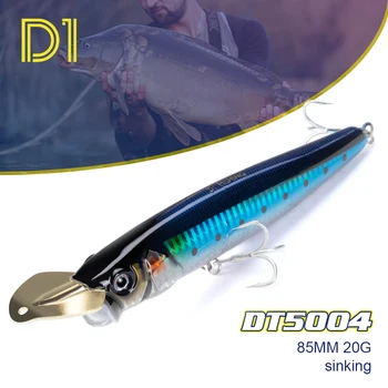 D1 WTD viršutinis vandens masalas metalinis lūpų grimzdimas 65mm/85mm/150mm ilgio liejimas gėlavandenis dirbtinis masalas žvejybai