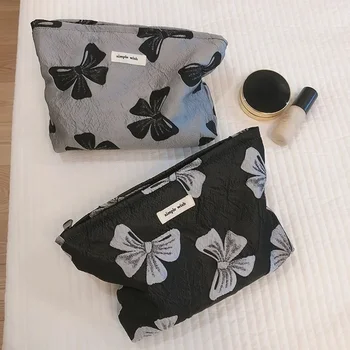 drobinis makiažo krepšys lankas didelis kosmetinis maišelis būtinas makiažas organizatorius drobė grožio dėklų saugojimas moterys kelioniniai tualeto reikmenys krepšys