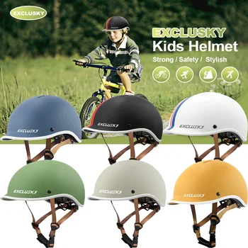 Exclusky Kid dviračio šalmas , 5-13 metų , Ultralight Child Safety Cycling Riedlenčių šalmas 51-57 cm