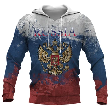 Fashion Russia Pattern Printed Vyriški rudens žiemos džemperiai su gobtuvu Patogūs gatvės senoviniai džemperiai su gobtuvu y2k Vyriški drabužiai su gobtuvu