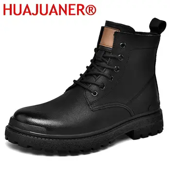 Fashion Trend Vyriški batai Klasikiniai lauko juodi vyriški sportbačiai High Top Punk vyriški batai Casual Leather Street Style Ankle Boots Men