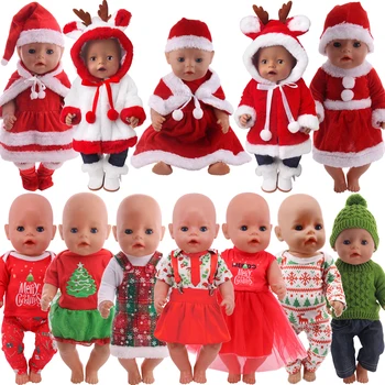 FreeShipping Kalėdų raudonas rinkinys, skirtas 43 CM gimusių kūdikių lėlių drabužių aksesuarams ir 18 colių amerikietiškų lėlių mergaičių žaislams mūsų kartai