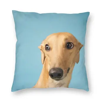 Greyhound Sighthound Dog Cushion Cover 40x40cm Dekoracija 3D spausdinimas Gyvūnų raštas Mesti pagalvę svetainei dvipusis