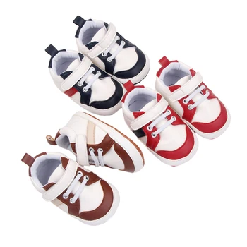 Infant Boys sportbačiai Stripe PU odiniai neslystantys minkšti pado prewalker mažylio pirmieji vaikštynės batai