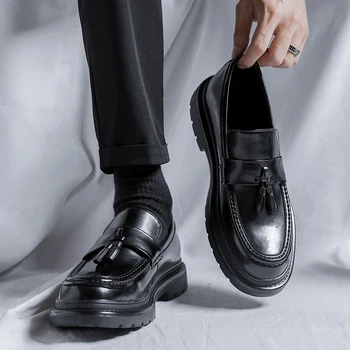 Itališka suknelė odiniai batai odiniai lefse batai vyriški oficialūs batai vyrų biuras 2023 vakarėlis prabangūs lakuotos odos oksfordo batai