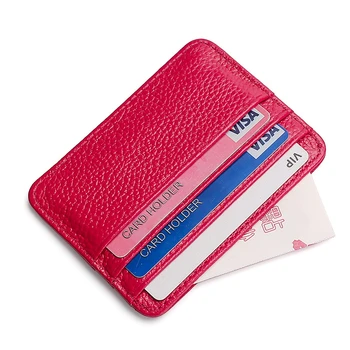 Itin plonas natūralios odos banko kreditinės kortelės laikiklis mini piniginė monetų grynųjų pinigų organizatorius maišelis moterys vyrai nešiojamas vizitinių kortelių dėklas