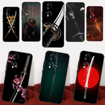 Japan Samurai Katana Case For Honor X8 X7 X9 Magic 4 Lite Magic 5 Pro X6a X7a X8a X9a 8X 10 50 70 90 Lite Cover