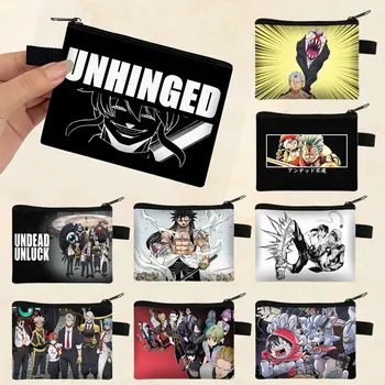 japonų anime Undead Unluck Pattern monetų krepšys Fuuko Izumo Andy monetų piniginės kortelės rakto ausinių laikiklis Maža piniginė Užtrauktuko maišelis