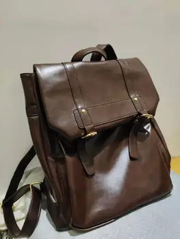 Japonų JK vienoda kuprinė koledžo stiliaus kuprinė retro minkštos odos moteriškas krepšys Korėjietiško stiliaus laisvalaikio kuprinė mokyklinis krepšys prašmatnus