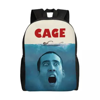 Juokinga Nicolas Cage kuprinė vyrams Moterims Vandeniui atspari mokykla Koledžo krepšys Spausdinimo knygų krepšys