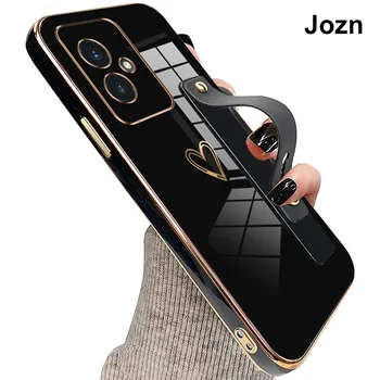Jzon For Honor 100 5G telefono dėklas Širdies stiliaus danga su dirželio laikikliu Galinis dangtelis Smūgiams atsparūs apsauginiai dėklai