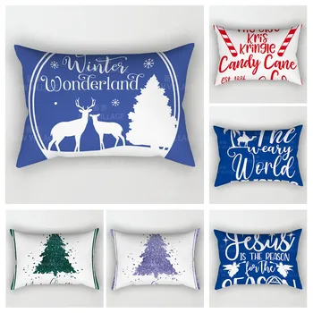 Kalėdinės serijos pagalvės užvalkalas, sofos pagalvėlės užvalkalas, namų švenčių dekoravimo pagalvės užvalkalas, pritaikomas 30x50, 40x60