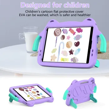 Kids planšetinio kompiuterio dėklas, skirtas iPad Air 5 4 10.9 Pro 11 2018 iPad 7th 8th 9th 10.2 10th Gen Air 3 10.5 Smūgiams atsparus EVA stovo apvalkalo dangtelis