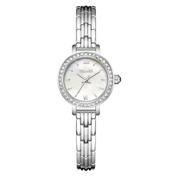 Laikrodis moterims Kūrybinis dryžuotos kvarco odos kalendorius Laikrodis su deimantiniu dirželiu Rankiniai laikrodžiai Droshipping Reloj Para Mujer