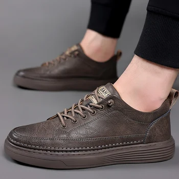 Mada 2023 New Man rankų darbo odiniai laisvalaikio batai Aukštos kokybės dizaino sportbačiai Patogūs lauko Oksfordo batai Suvarstomi vairavimo batai