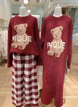 Moteriškos pižamos kambarys dėvėti žieminę pižamą pūkuotas vientisas moteriškas pižamas suknelė ilgomis rankovėmis Kambarys Dėvėti suknelę
