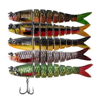 Multi Jointed Swimbaits Slow Sinking Bionic Swimming Masres for Bass Trout Realistic Eyes and Pearl Powder Coating 9cm6g