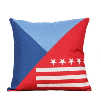 Mėlyna raudona Baltos žvaigždės pagalvės dėklas 45X45 CM Medvilninis lininės pagalvėlės užvalkalas Juosmens pagalvės dėklas Svetainės kėdė Sofa Namų dekoravimas