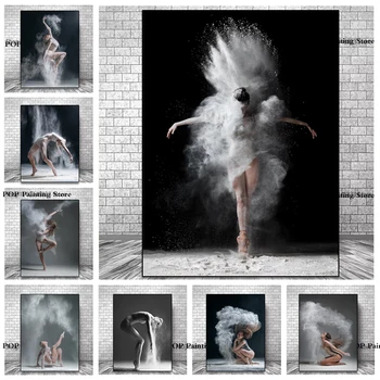 Nespalvotas grožis Baleto šokėjų plakatai Sienų menas Drobė Tapyba Elegantiška balerina Spausdinti Paveikslėlis interjero kambario dekorui