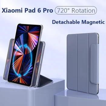nuimamas magnetinis dėklas, skirtas Xiaomi Pad 6 Pro 11 colių, skirtas Xiaomi Pad 6 2023 11 Rotaable 720 ° Folio stovo laikiklio kieto kompiuterio dėklas