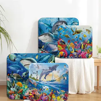 Ocean World Shark Area Cushion Mat Modern Minimalist Style Sofa Mat Valgomojo stalas Kėdė Mada Neslystanti sofa Decor Tatami