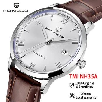 PAGANI DESIGN prabangūs mechaniniai rankiniai laikrodžiai Safyro stiklas TMI NH35A Judėjimas vyriškas laikrodis mada Business Watch reloj hombre