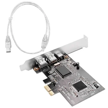 PCI Express X1 PCI-E FireWire 1394A IEEE1394 valdiklio kortelės 3 prievadas staliniams kompiuteriams