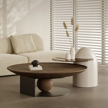 Prabangus medinis kavos staliukas Svetainė Pramoninis modernus estetiškas minimalistinis kavos staliukas Vintažinis Stolik Kawowy dekoravimo namai