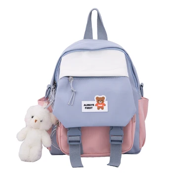 Preppy Style Fashion Women Solid Color Retro Small Backpack Students Ladies Travel Canvas zipper School Bag Knapsacks 2023 new